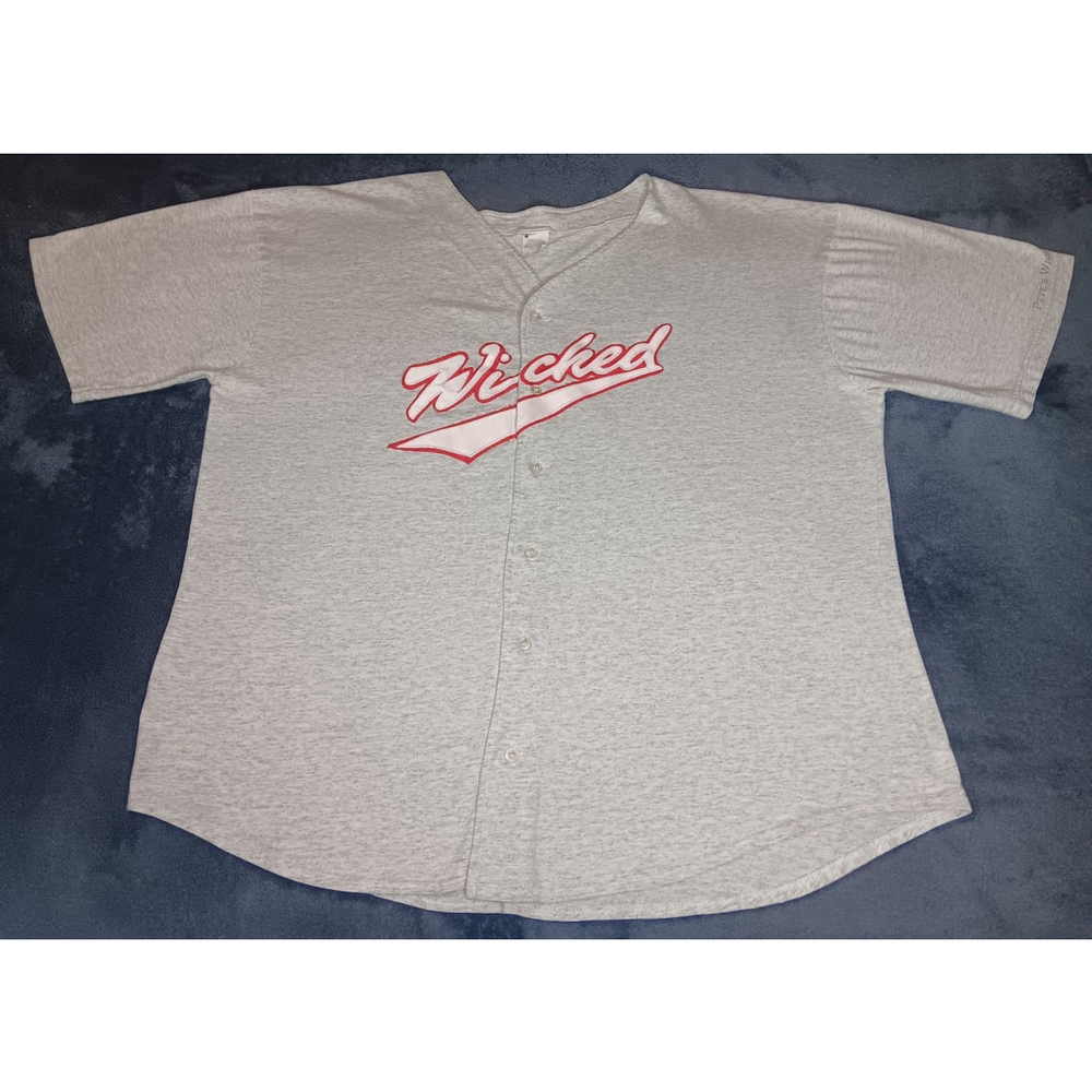 Vintage 90s Pete’s Wicked Ale Beer XL Jersey T-shirt Gray Stitched Logo USA Made - Picture 5 of 10